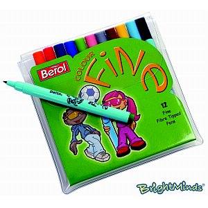 Unbranded 12 Colour Fine Fibre-Tipped Pens