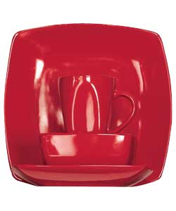 Unbranded 12 Piece Bosa Square Dinner Set - Red