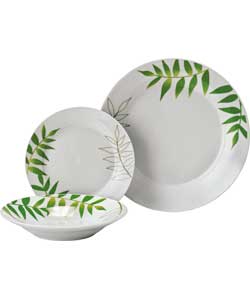Unbranded 12-Piece Porcelain Summer Leaf Dinner Set