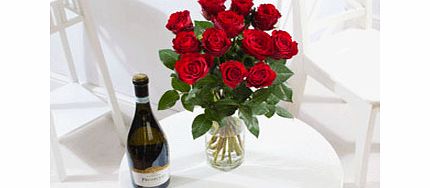Unbranded 12 Red Roses and Prosecco Gift Set