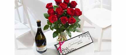 Unbranded 12 Red Roses with Prosecco and Thorntons