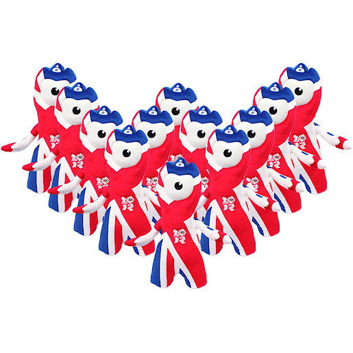 Unbranded 12 Wenlock Union Jack 25cm London 2012 Soft Toys