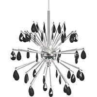Unbranded 120 BK - Chrome and Black Glass Pendant Light