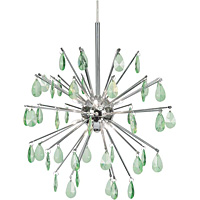 Unbranded 120 GR - Chrome and Green Glass Pendant Light