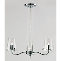 Unbranded 1201 3CH - 3 Light Chrome and Glass Pendant Light