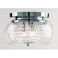 Unbranded 1208 3F - Glass and Chrome Semi Flush Light