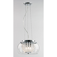 Unbranded 1208 3P - Glass and Chrome Pendant Light