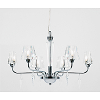 Unbranded 1228 6 - Chrome and Glass Pendant Light