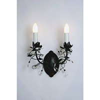 Unbranded 125 2W BL - Black and Crystal Wall Light