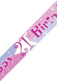Unbranded 12ft Birthday Banner - 21st Pink Shimmer