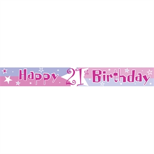 Unbranded 12ft Pink Shimmer 21st Birthday Banner