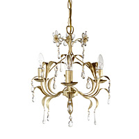 Beautiful and elegant ceiling pendant light in a cream and gold finish with leaf decoration complete