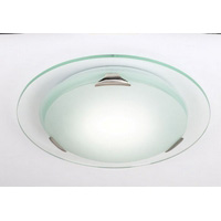 Unbranded 132 48 382D - Large Glass and Chrome Flush Light