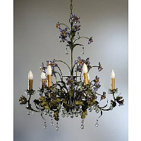 Unbranded 132 6H XX - Green and Cream Chandelier