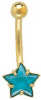 14 Carat Gold Hollywood Star Navel Bar