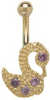 14 Carat Gold Swan Navel Bar
