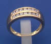 14 Stone 2 Row Channel Set Cubic Zirconia Ring