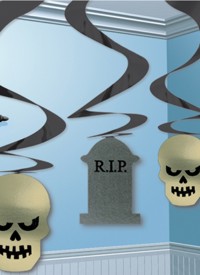 15 Cemetery Terror Skull and Tomb Swirl Dec