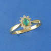 15 Stone Emerald & Diamond Cluster Ring- Guaranteed 10 Points Diamond