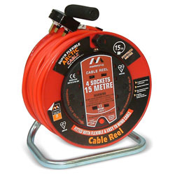 Unbranded 15m Cable Reel with 4 Sockets