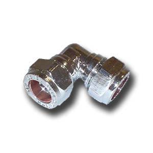 - 15mm Chrome Plated  90 Degree  Compression Elbow  - Pack of 10  - Suitable for Copper or Stainless