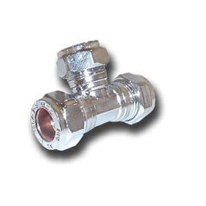 - 15mm Chrome Plated  Equal Compression Tee  - Suitable for Copper or Stainless Steel tube and plast