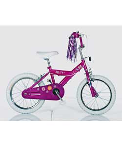 X Cool Bella bike. Colour of frame purple. Front brakes callipers. Rear brakes callipers. Frame type