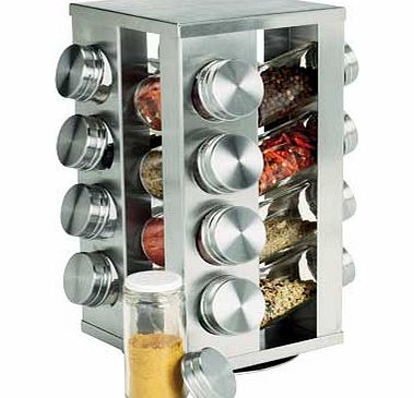 Unbranded 16 Jar Stainless Steel Revolving Spice Rack