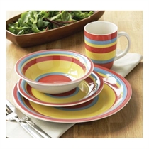 Unbranded 16 Piece Acapulco Dinner Set, Yellow, Red and Blue