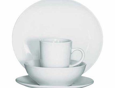 Unbranded 16 Piece Bosa Coupe Stoneware Dinner Set - White