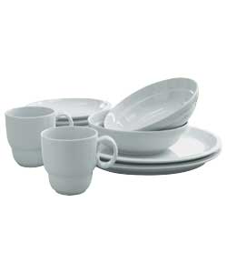 Unbranded 16 Piece Denby White Porcelain Dinner Set