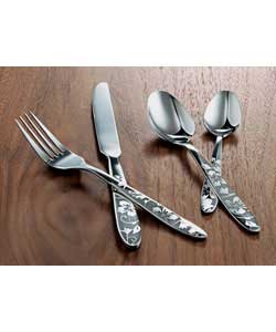 Unbranded 16 Piece Etched Floral Cutlery Set