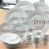 16-Piece Jumbo Text Dinner Set