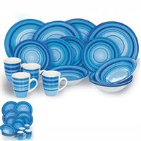 16 Plus 16 Piece Blue Spinwash Dinner Set