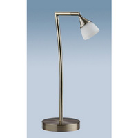 Stylish and contemporary desk lamp in an antique brass finish with adjustable head. Height - 45cm Di