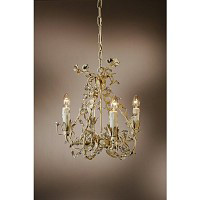 This is a very detailed chandelier with a flower design running over the frame and then complemented