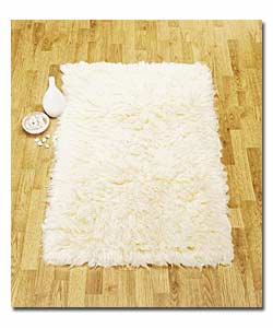 170 x 120cm Flokati Natural Rug