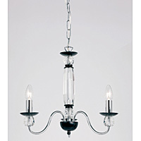 Unbranded 1704 3BL - 3 Light Chrome and Black Hanging Light