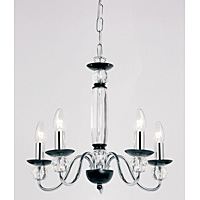 Unbranded 1704 5BL - 5 Light Chrome and Black Hanging Light