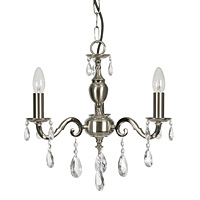 Attractive and elegant solid cast brass hanging ceiling light in a satin nickel plate finish complet