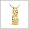 18 Carat Gold 0.05 Ct Diamond Kiss Pendant by Saul Anthony