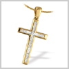 18 Carat Gold 0.26 Carat Diamond Cross Pendant by Saul Anthony