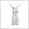18 Carat White Gold 0.05 Ct Diamond Kiss Pendant by Saul Anthony