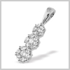 18 Carat White Gold 0.50 Ct Diamond Pendant by Saul Anthony