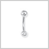 18 Carat White Gold Diamond Set Navel Bar