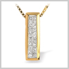 18 Ct Gold 0.25 Ct Diamond Rectangular Pendant by Saul Anthony