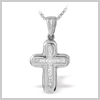 18 Ct White Gold 0.20 Ct Diamond Cross Pendant by Saul Anthony