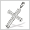 18 Ct White Gold 0.91 Ct Diamond Cross Pendant by Saul Anthony