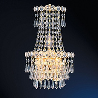 Stunning gold plated wall fitting inlaid with crystal and strass trimmings. Height - 34cm Diameter -