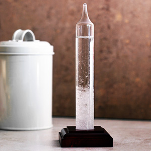 Unbranded 18cm Storm Glass Barometer with Wooden Base